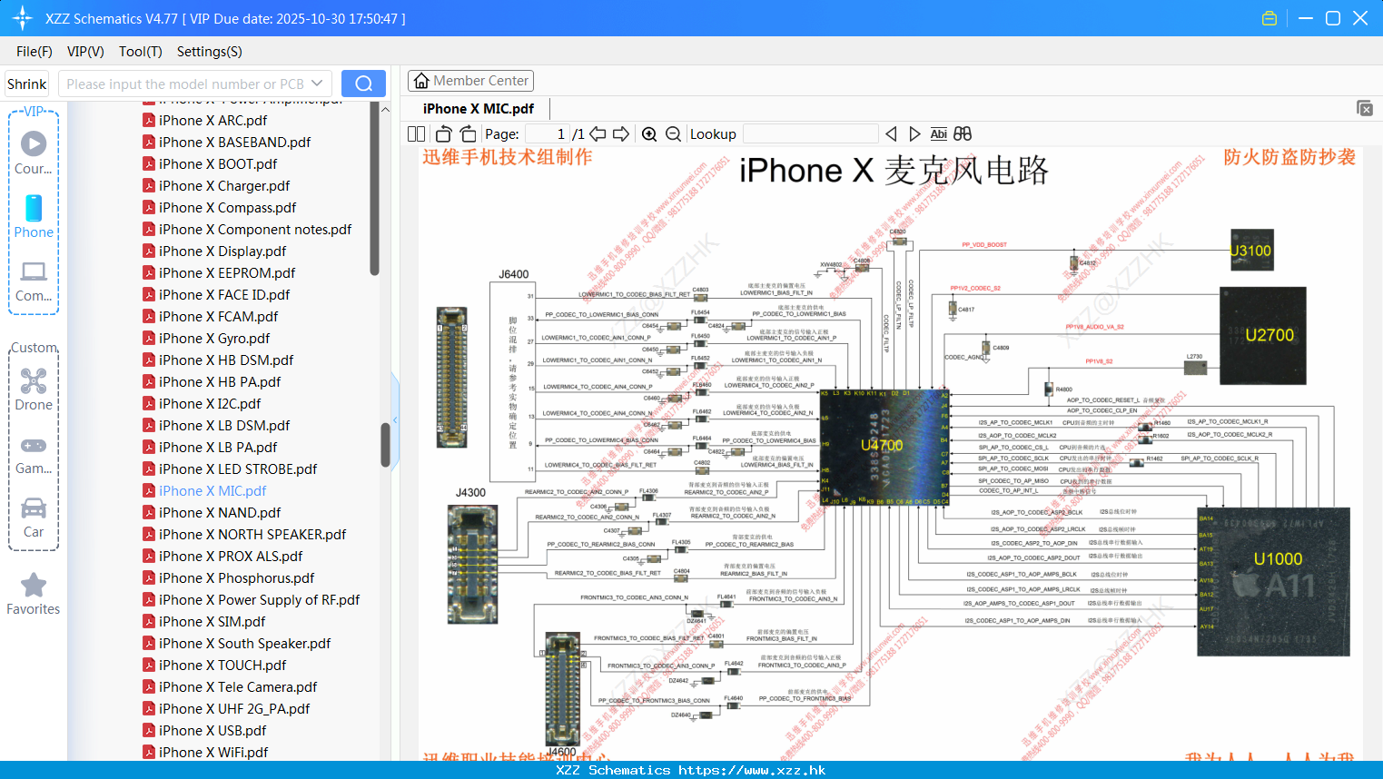 IPhone X MIC